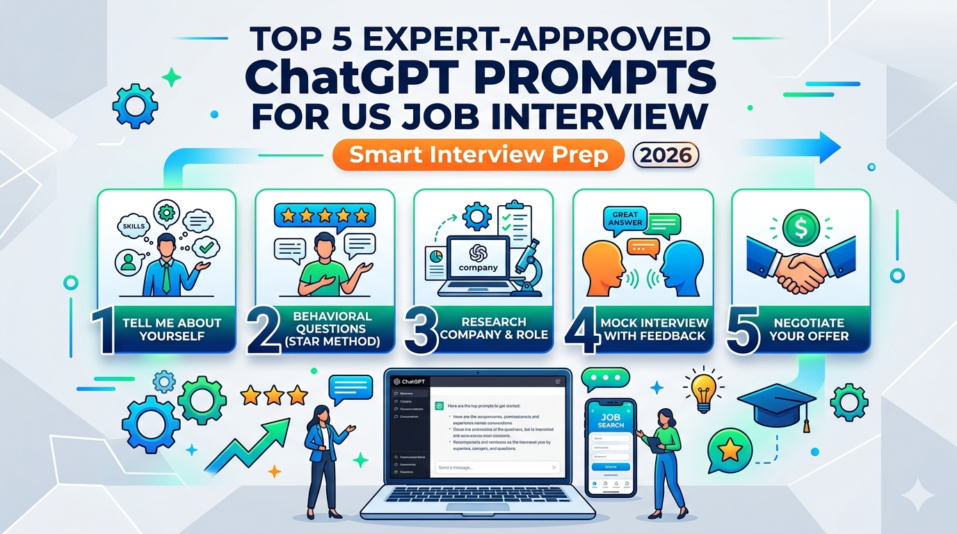 Top 5 Expert-Approved ChatGPT Prompts for US Job Interview (2026) for Smart Interview Prep